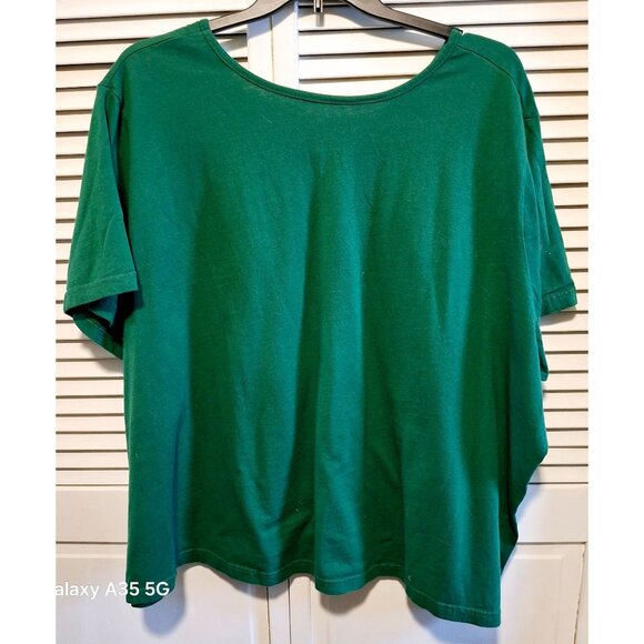 Dreams & Co. Womens Green Christmas Tree Graphic 5X T-Shirt 100% Cotton - Picture 4 of 6